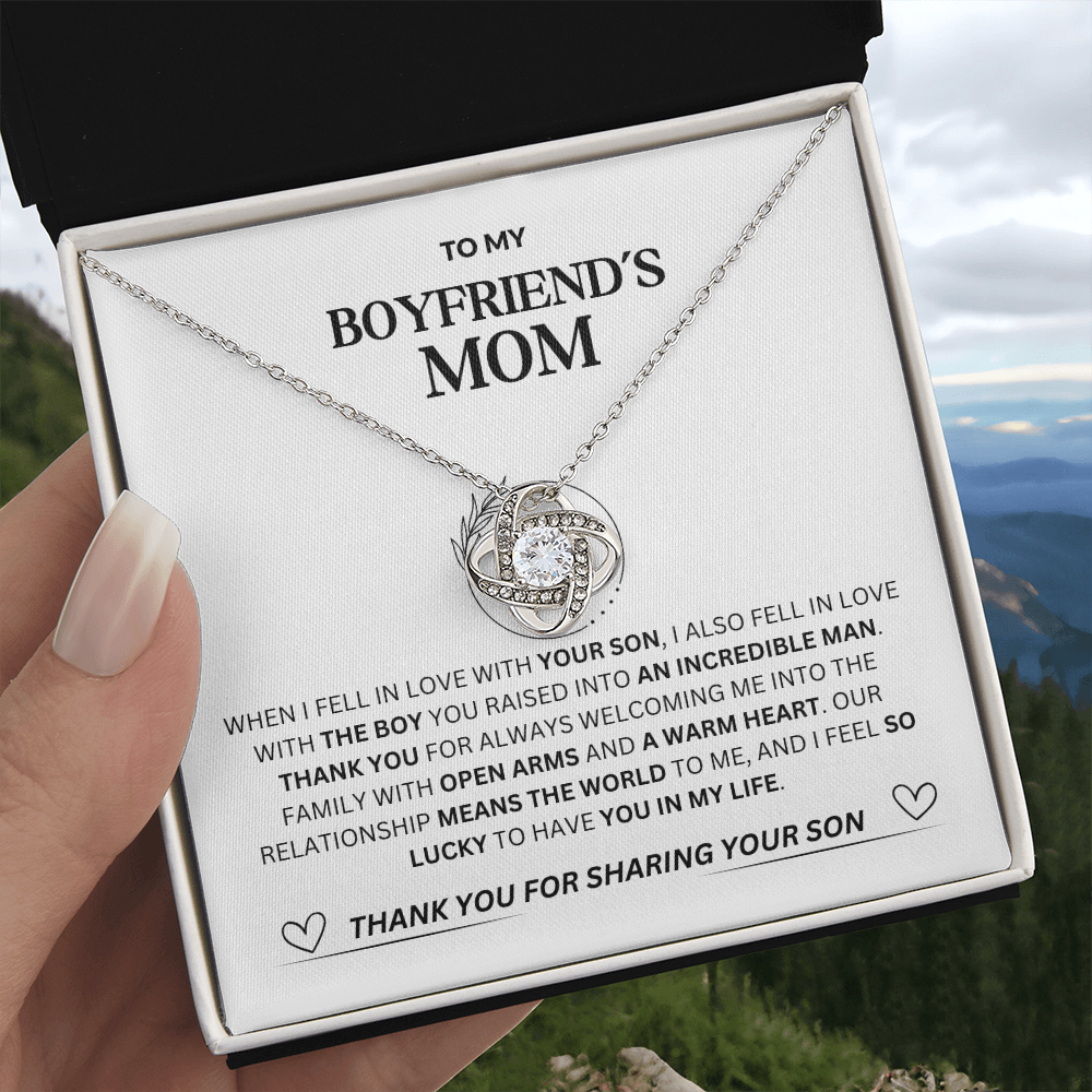 To My Boyfriend's Mom - "Thank you for Sharing Your Son"Loveknot Necklace