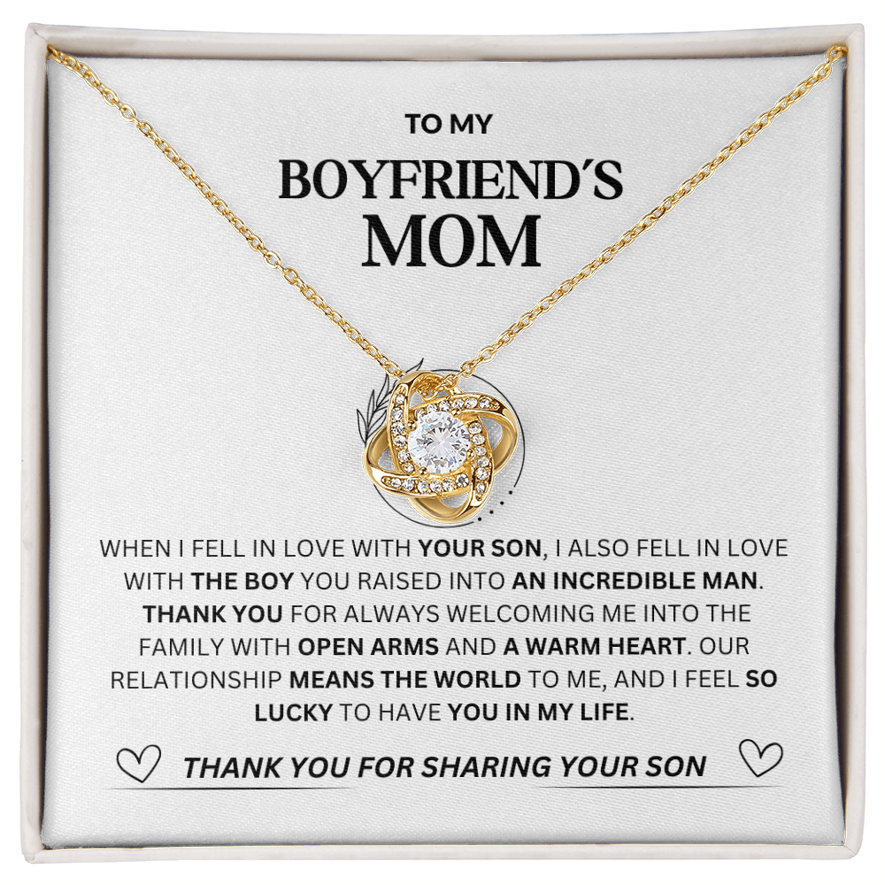 To My Boyfriend's Mom - "Thank you for Sharing Your Son"Loveknot Necklace