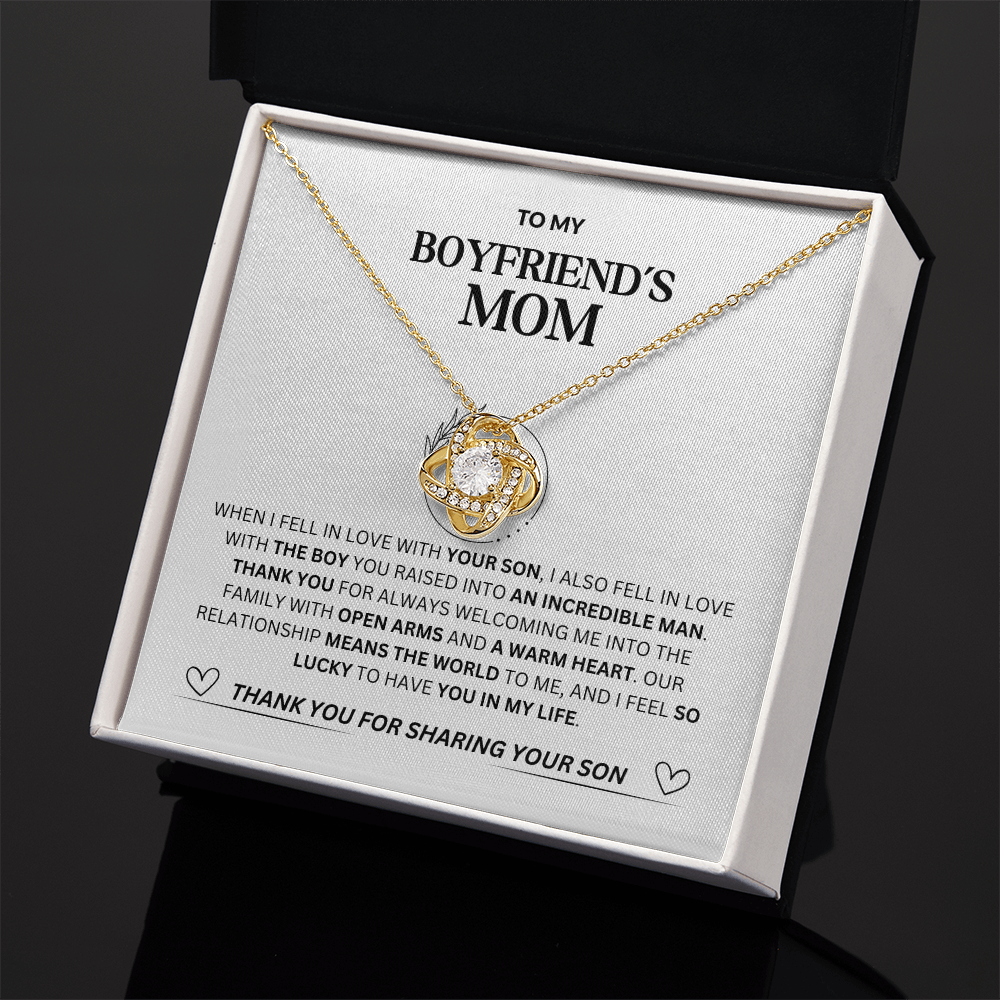 To My Boyfriend's Mom - "Thank you for Sharing Your Son"Loveknot Necklace