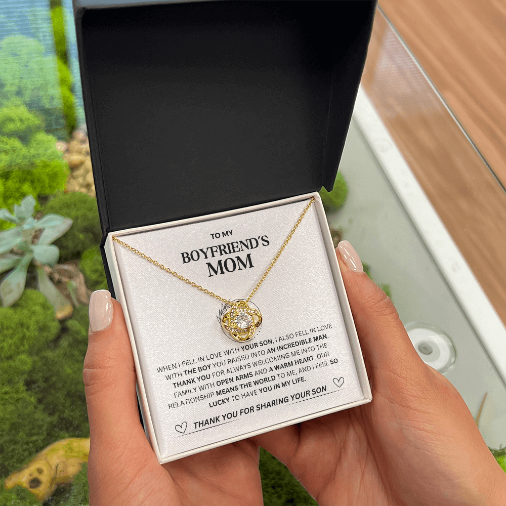 To My Boyfriend's Mom - "Thank you for Sharing Your Son"Loveknot Necklace