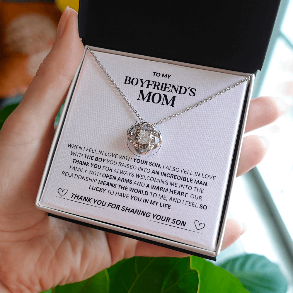 To My Boyfriend's Mom - "Thank you for Sharing Your Son"Loveknot Necklace