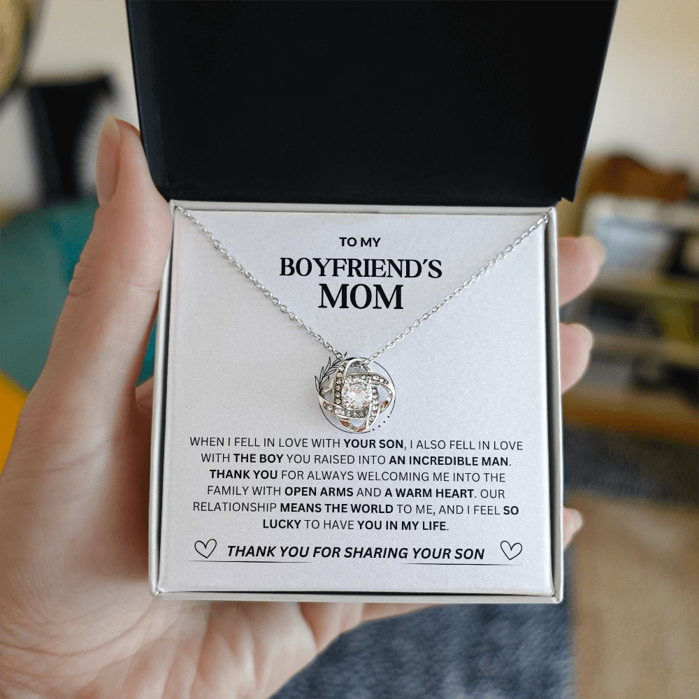 To My Boyfriend's Mom - "Thank you for Sharing Your Son"Loveknot Necklace