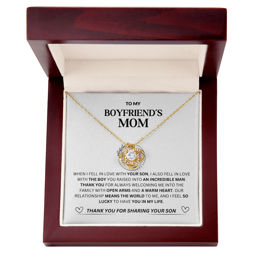 To My Boyfriend's Mom - "Thank you for Sharing Your Son"Loveknot Necklace