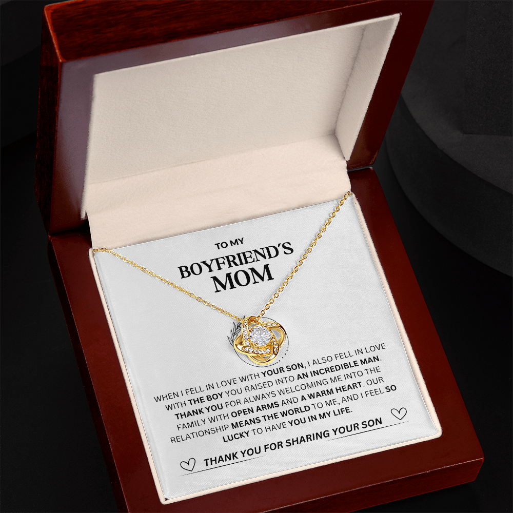 To My Boyfriend's Mom - "Thank you for Sharing Your Son"Loveknot Necklace