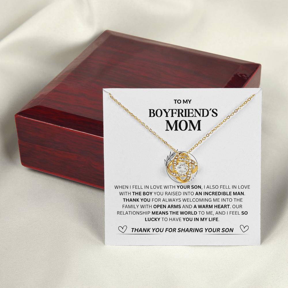 To My Boyfriend's Mom - "Thank you for Sharing Your Son"Loveknot Necklace