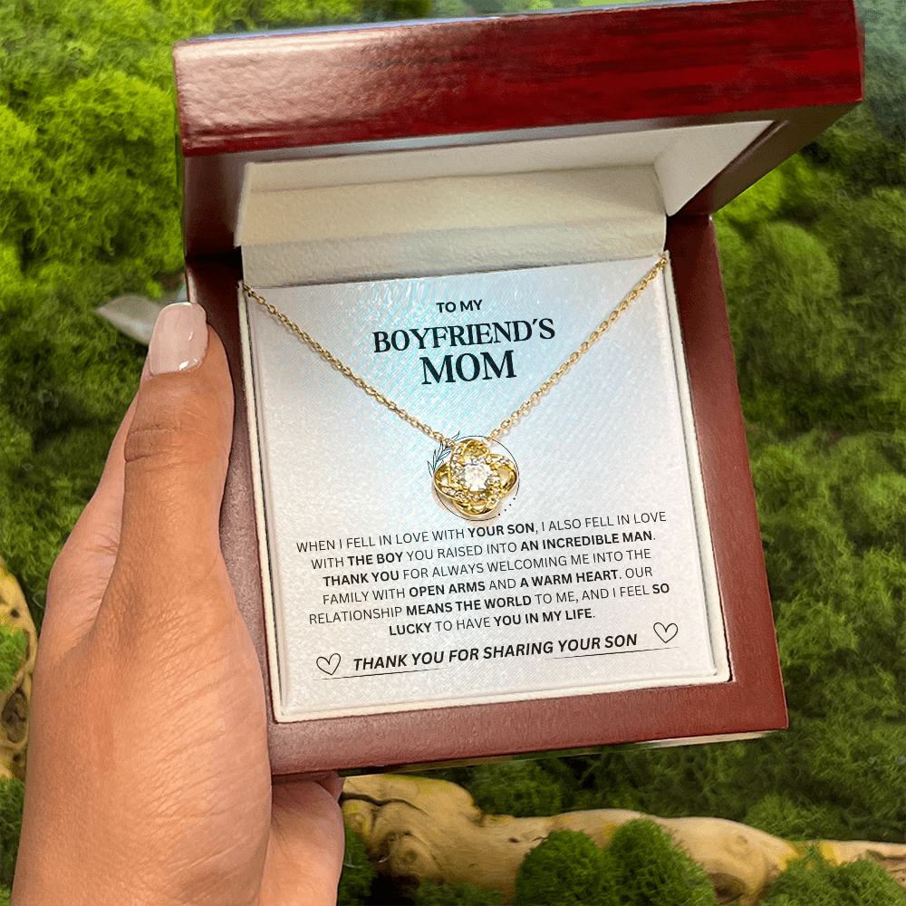 To My Boyfriend's Mom - "Thank you for Sharing Your Son"Loveknot Necklace