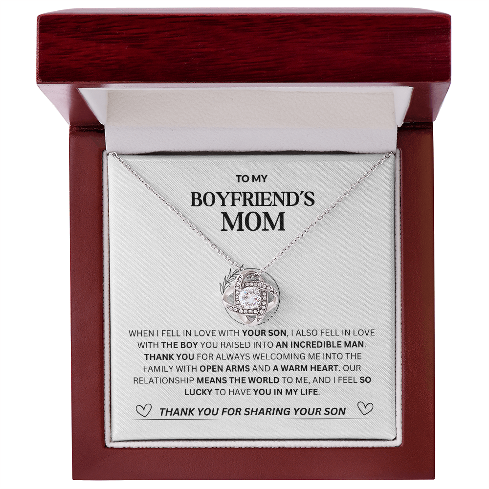 To My Boyfriend's Mom - "Thank you for Sharing Your Son"Loveknot Necklace
