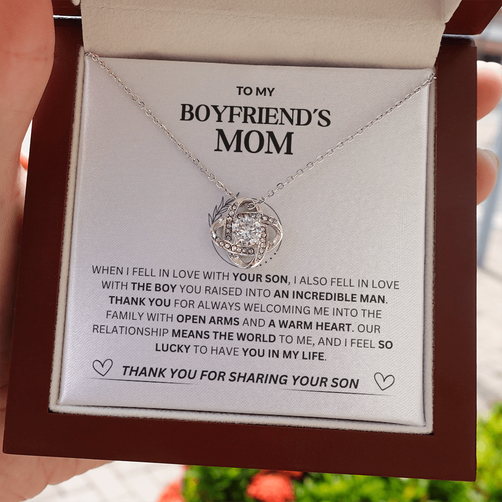 To My Boyfriend's Mom - "Thank you for Sharing Your Son"Loveknot Necklace