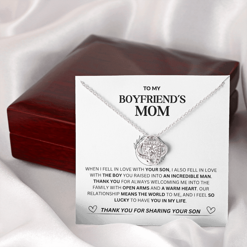 To My Boyfriend's Mom - "Thank you for Sharing Your Son"Loveknot Necklace