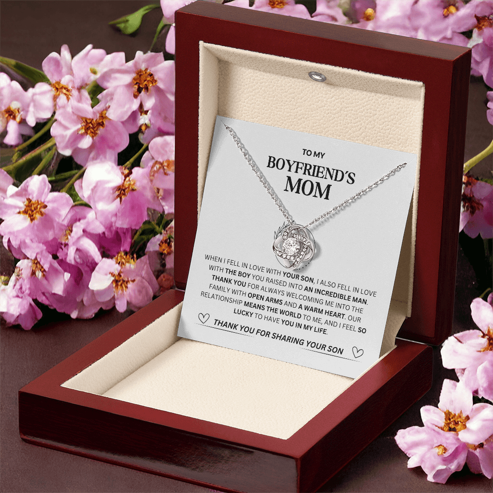 To My Boyfriend's Mom - "Thank you for Sharing Your Son"Loveknot Necklace